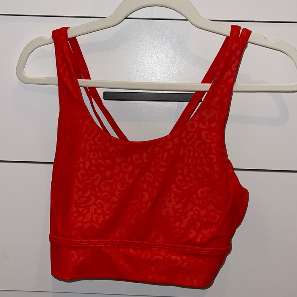 BuffBunny red leopard sports bra